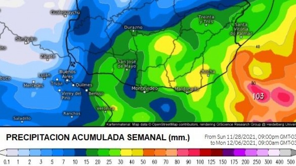 Según el Modelo GFS, el acumulado de lluvias superó el 50% —  Clima — Dinámica Rural | El Espectador 810